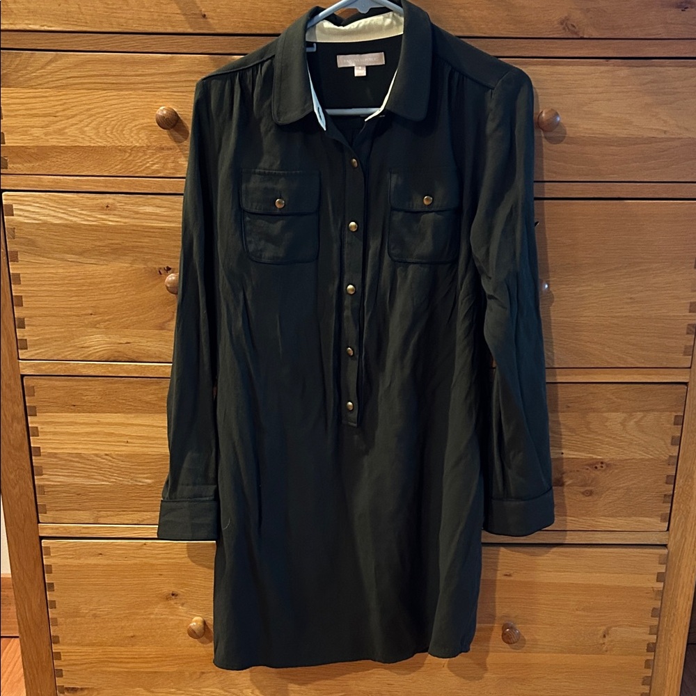 Banana Republic Army Green Shirt dress